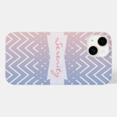 Rosa Rosa Quarz Zickzack Case-Mate iPhone Hülle (Rückseite (Horizontal))
