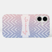 Rosa Rosa Quarz Zickzack Case-Mate iPhone Hülle (Rückseite (Horizontal))