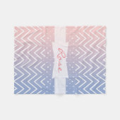 Rosa Rosa Quarz Zickzack Fleecedecke (Vorderseite (Horizontal))