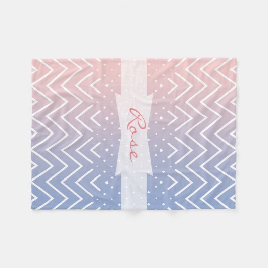 Rosa Rosa Quarz Zickzack Fleecedecke (Vorderseite (Horizontal))