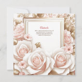 Rosa Rosa Quinceanera Zeremonie Empfang Einladung (Rückseite)