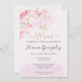 Rosa Rosa Quinceñera Einladung (Vorderseite)