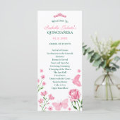 Rosa Rosa Quinceñera Orden der Veranstaltungen Pro (Stehend Vorderseite)
