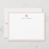 Rosa Rosa Retro personalisiert Stationery Mitteilungskarte (Vorderseite)