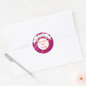 Rosa Rosa-Rock-Süßetikett Runder Aufkleber (Umschlag)