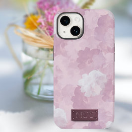 Rosa Rosa Romantische Floral Monogramm Case-Mate iPhone 14 Hülle
