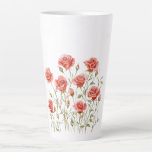 Rosa Rosa Romantische Rote Rosen Brautparty Milchtasse