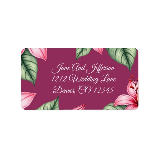 Rosa Rosa Rosa Adressaufkleber (Vorne)