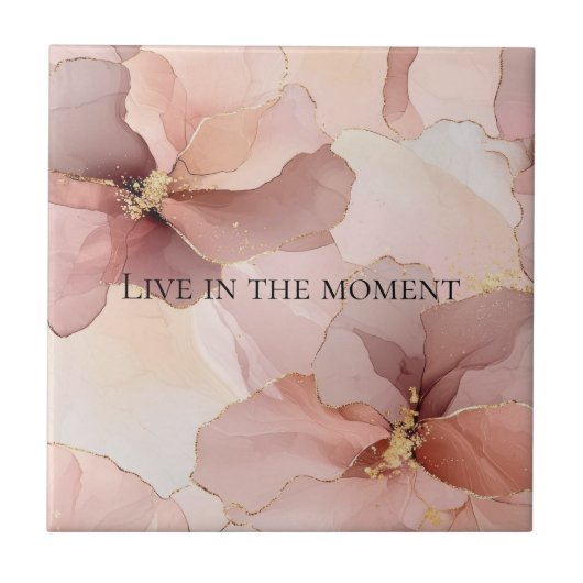 Rosa Rosa Rosa Bloral Fliese (Vorderseite)