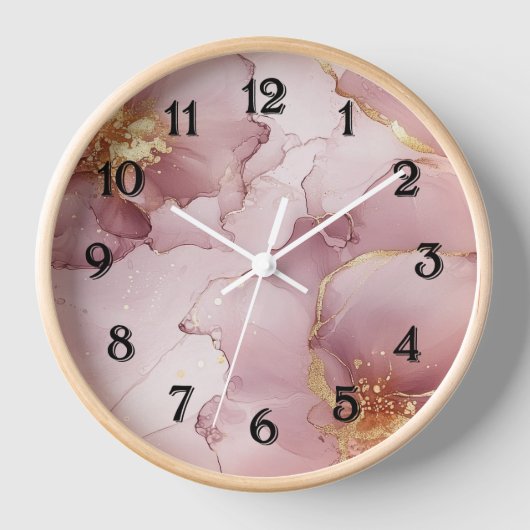 Rosa Rosa Rosa Bloral Uhr (Vorderseite)