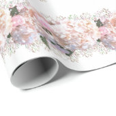 Rosa, rosa, rosa Blume Geschenkpapier (Rolleneckpunkt)