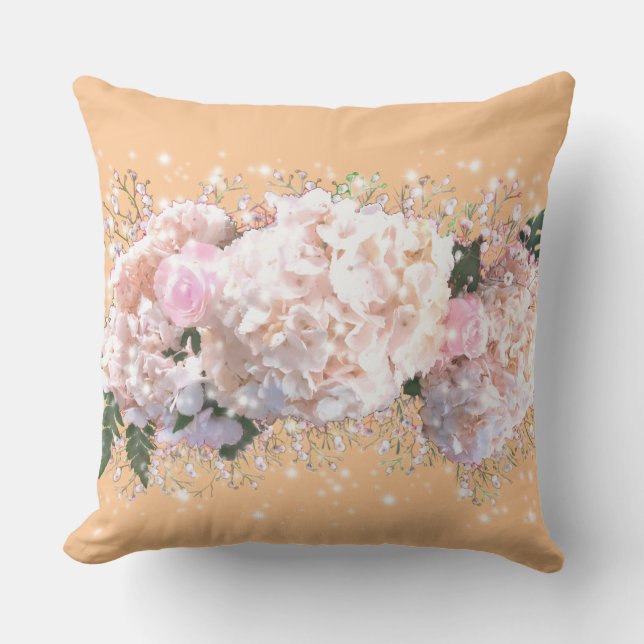 Rosa, rosa, rosa Blume Kissen (Vorderseite)