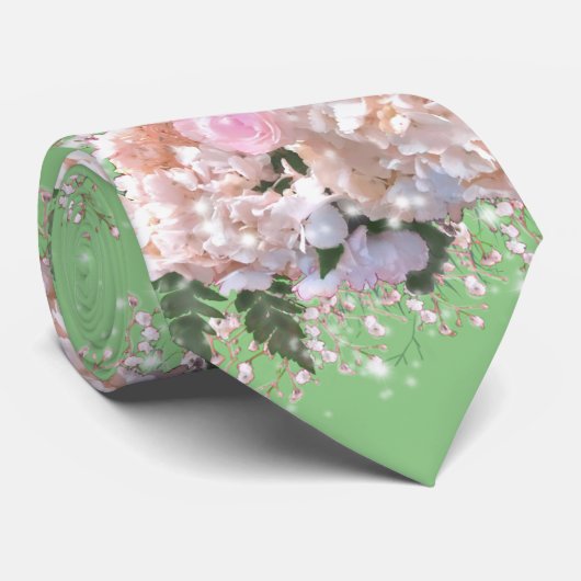 Rosa, rosa, rosa Blume Krawatte (Gerollt)