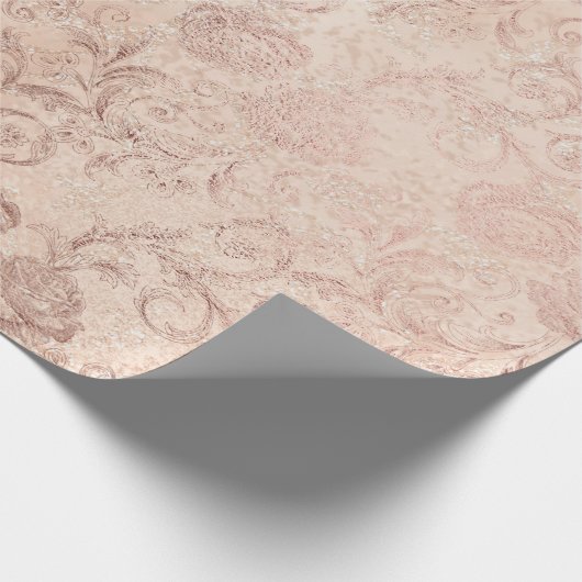 Rosa Rosa Rosa Blütenpfirsichfarben Rose Lux Geschenkpapier (Ecke)