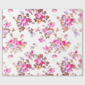 Rosa Rosa Rosa Country Chic Vintage Blütenzunge Geschenkpapier (Flach)