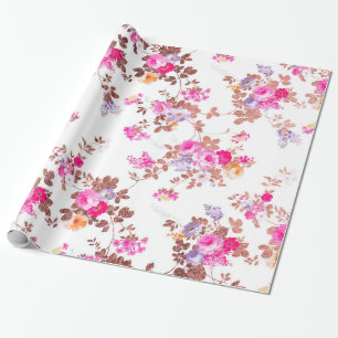Rosa Rosa Rosa Country Chic Vintage Blütenzunge Geschenkpapier