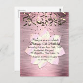 Rosa Rosa Rosa Elegante Lotus Blume Postkarte (Vorne/Hinten)