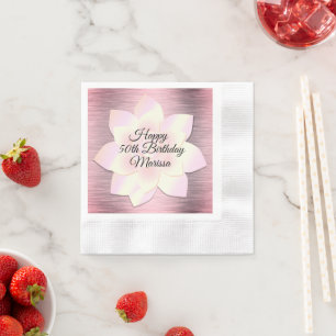 Rosa Rosa Rosa Elegante Lotus Blume Serviette