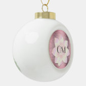 Rosa Rosa Rosa Elegante Lotus OM Keramik Kugel-Ornament (Links)