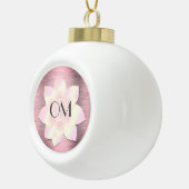 Rosa Rosa Rosa Elegante Lotus OM Keramik Kugel-Ornament (Rechts)