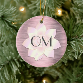 Rosa Rosa Rosa Elegante Lotus OM Keramik Ornament