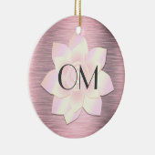 Rosa Rosa Rosa Elegante Lotus OM Keramik Ornament (Rechts)