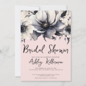 Rosa Rosa Rosa Elegantes botanisches Brautparty Einladung (Vorderseite)