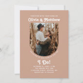 Rosa Rosa Rosa Foto Minimal Retro Hochzeit Einladung (Vorderseite)