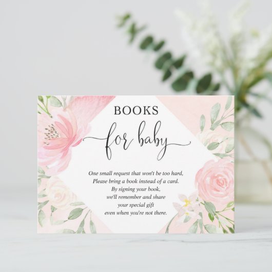 Rosa Rosa Rosa Girl Girl Babydusche Anfrage Begleitkarte (Stehend Vorderseite)