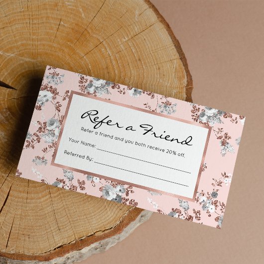 Rosa Rosa-Rosa-Glitzer Empfehlungskarte