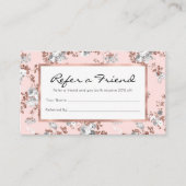 Rosa Rosa-Rosa-Glitzer Empfehlungskarte (Vorderseite)