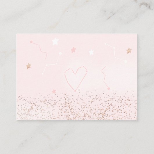 Rosa Rosa Rosa Glitzer Mondblütenpreisliste Begleitkarte (Rückseite)