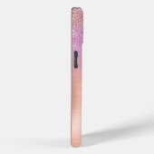 Rosa Rosa Rosa Glitzer Monogramm Case-Mate iPhone Hülle (Rückseite / Rechts)