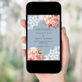 Rosa Rosa-Rosa-Goldfloralen runden Hochzeit ab Einladung