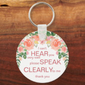 Rosa Rosa rosa | Ich bin taub Schlüsselanhänger (Vorderseite)