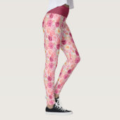 Rosa Rosa Rosa Magenta Blume Giro Leggings (Rechts)