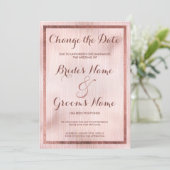 Rosa Rosa Rosa Pinselstriche ändern Datum Einladung (Stehend Vorderseite)