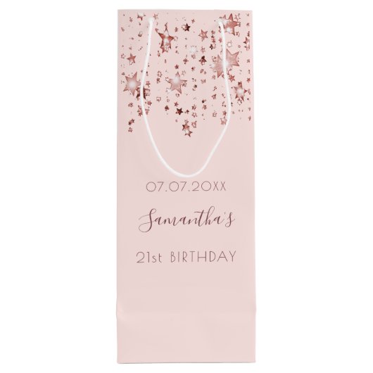 Rosa Rosa Rosa Rosa Geschenktüte Für Weinflaschen (Rückseite)