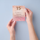 Rosa Rosa Rosa-Rosa-Gold-Einladung Flyer (Gruppe)