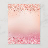 Rosa Rosa Rosa-Rosa-Gold-Einladung Flyer (Hinten)