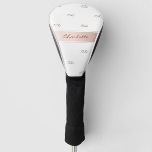 Rosa Rosa-Rosa-Rose-Monogramm-Initialen Golf Headcover