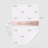 Rosa Rosa-Rosa-Rose-Monogramm-Initialen Golfhandtuch (Insitu)