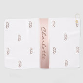 Rosa Rosa-Rosa-Rose-Monogramm-Initialen Golfhandtuch (Horizontal)