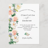 Rosa Rosa Rosa Rosengoldblüten Weiße Hochzeit Postkarte (Vorderseite)