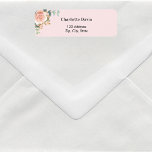 Rosa Rosa Rosa Rücksendeadresse<br><div class="desc">Ein weicher,  rot-rosa Hintergrund. Eine Rose mit goldfarbenem Rosa,  Blumen- und Eukalyptusgrün und Imitaten goldenes Blattwerk. Personalisieren Sie Ihren Namen und Ihre Adresse und fügen Sie diese hinzu. Schwarze Buchstaben.</div>
