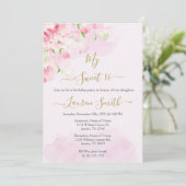 Rosa Rosa Rosa süß 16 Einladung (Stehend Vorderseite)