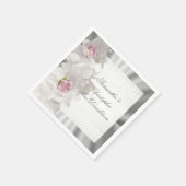 Rosa Rosa Rosa und Silberhochzeit Serviette (Ecke)