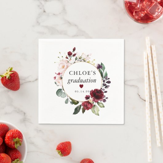 Rosa Rosa Rose Abschluss Serviette (Beispiel)