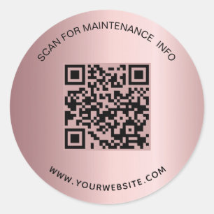 Rosa Rosa Rose Business QN-Code-Wartungs-Info Runder Aufkleber