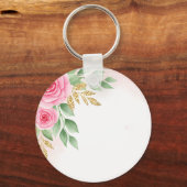Rosa Rosa Rose für Mama-zu-be mit Personalisiert Schlüsselanhänger (Rückseite)